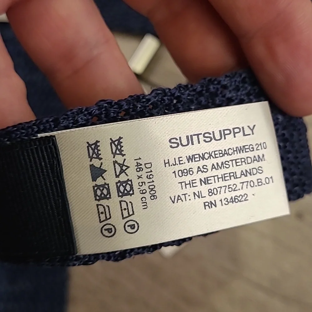SUITSUPPLY Italy Navy Dots Pattern Knit Silk Linen Blend Mens Trunk Tie NEW - Picture 6 of 7